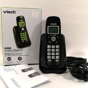 Vtech Dect 6.0 Cordless Phone with Caller ID CS6114-11, Black, New in Open Box